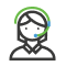 Teacher with headset