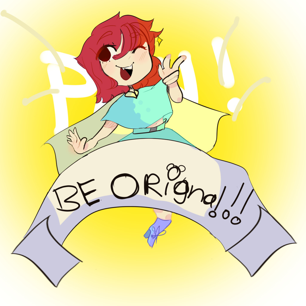 a cartoon of a child with a banner