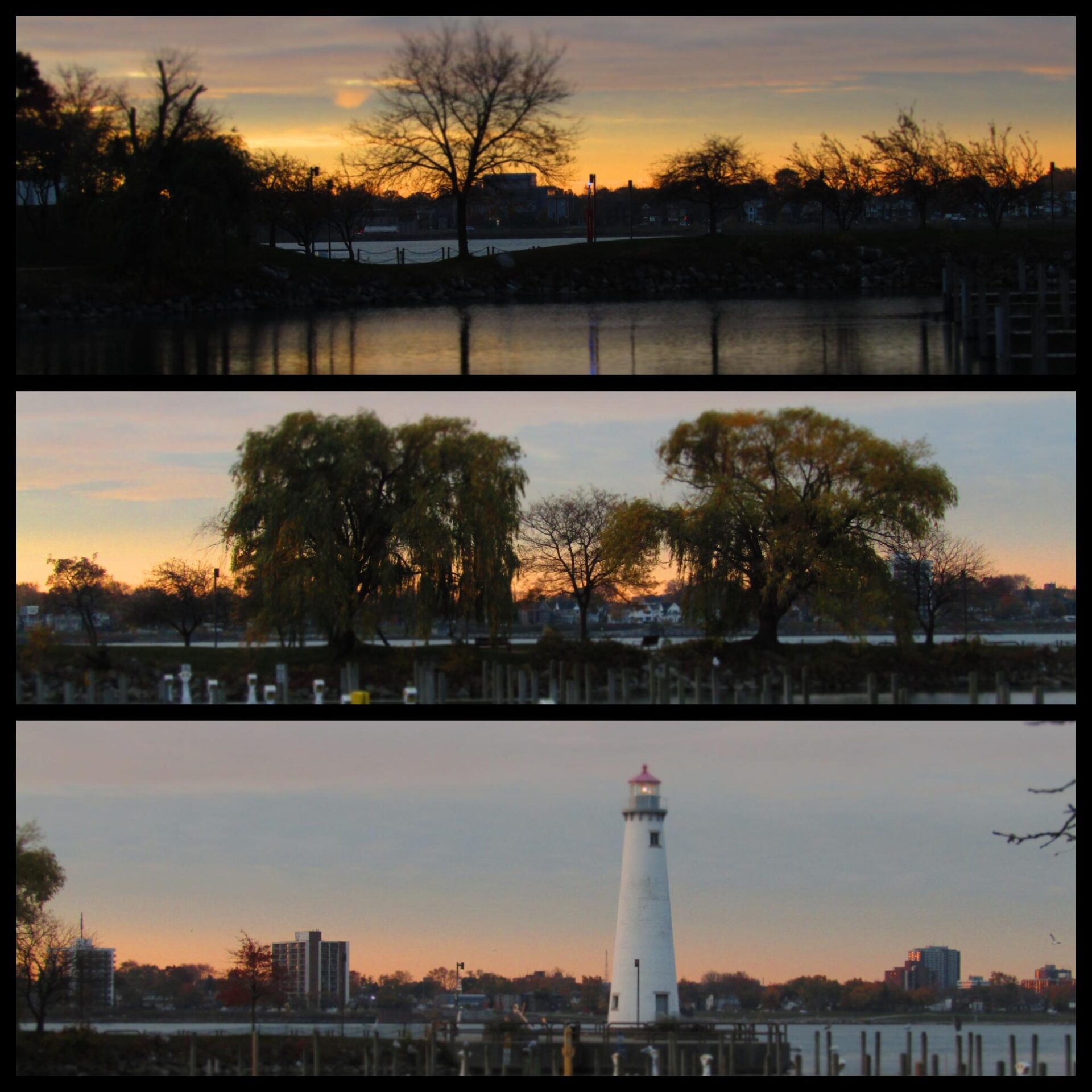 stunning sunset views of a lighthouse