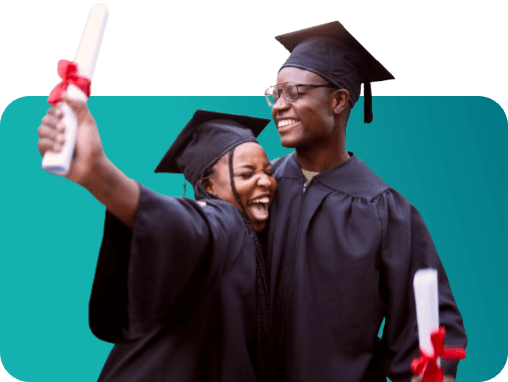 Happy students in the graduation